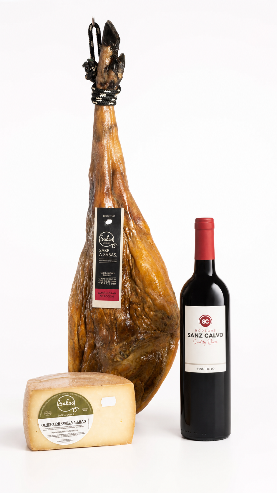 Maletín de productos ibéricos y quesos de Sabas Jamones